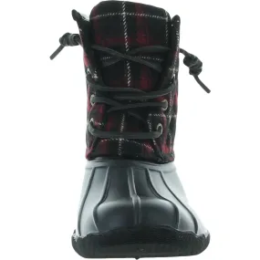 Rugged Look Wool Goose Boot Womens Quilted Lace Up Booties