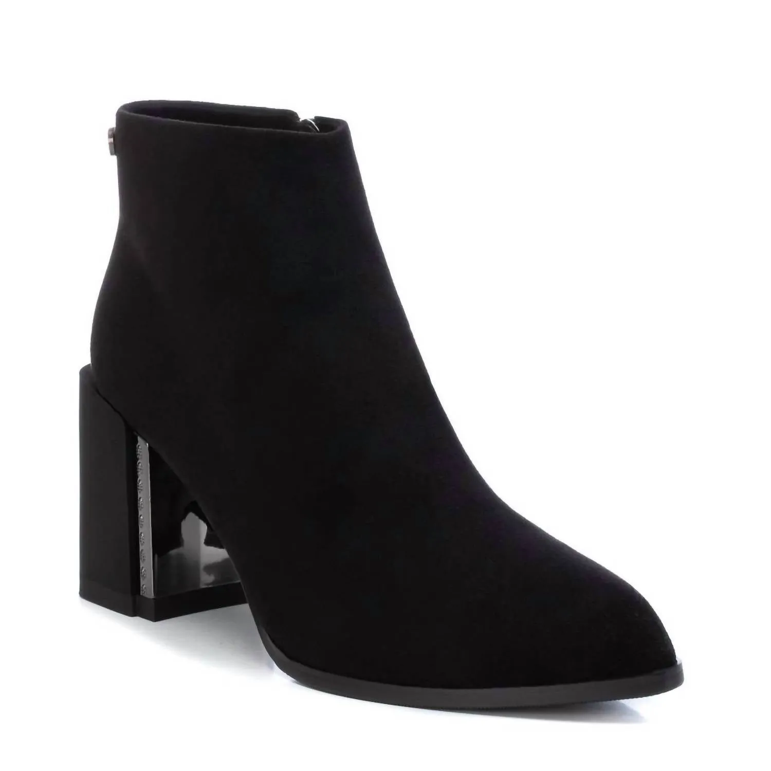 Comfortable Stretch Women's Suede Dress Booties In Black