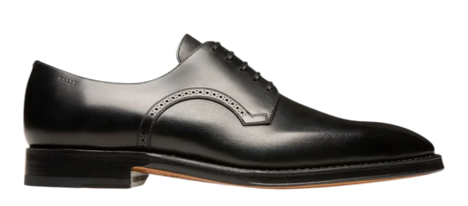 Flexible TPU Bally Scamardo 6193726 Men's Black Leather Derby Shoes