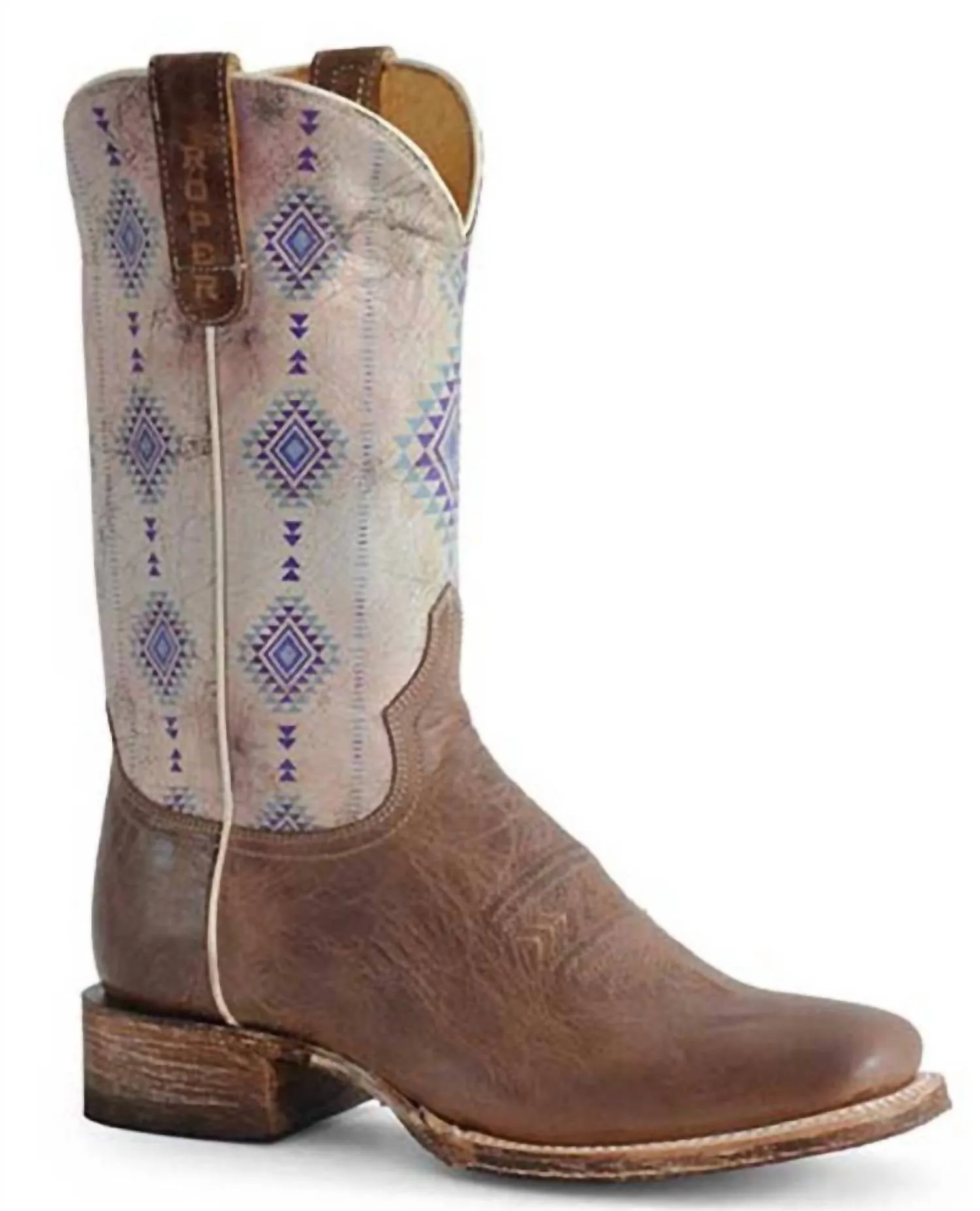 Women's Western Boot In Tan/multi Layered Support
