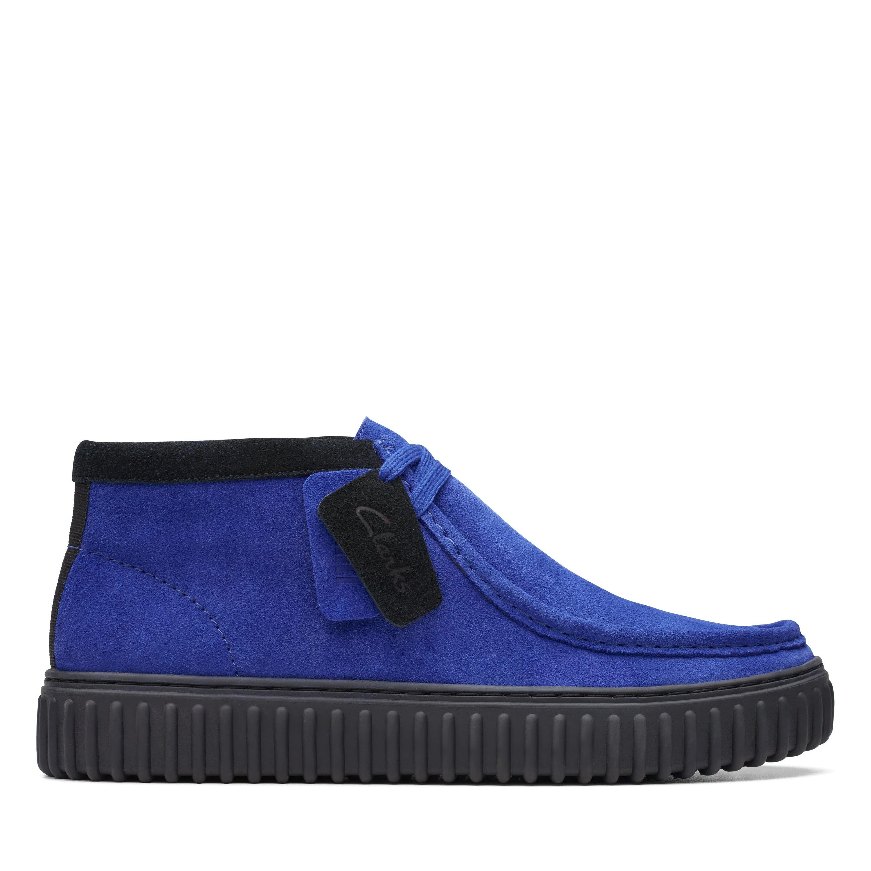Clarks Torhill Hi in Blue Suede Reinforced Form Weekend Wanderer