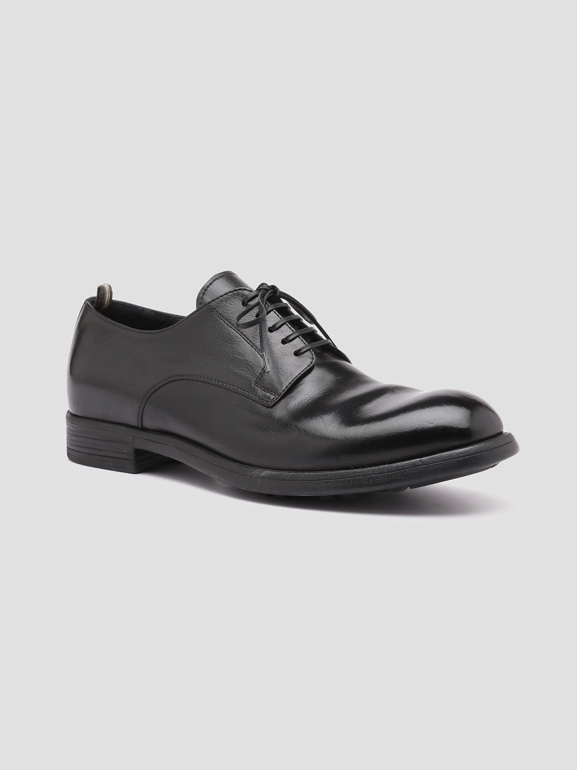 Cushioned Insole Outdoor Entry CHRONICLE 001 - Black Leather Derby Shoes