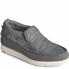 Sperry Moc-Sider STS-87050 Sneakers Women's 7 Gray Slip-On Casual Shoes KHD688 cushioned midsole running shoes short - distance runner's shoe alternative