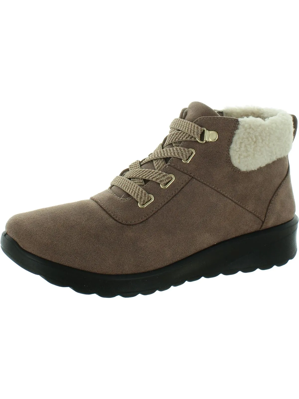 Breath Flow Reinforced Generation Womens Faux Suede Cushioned Footbed Booties