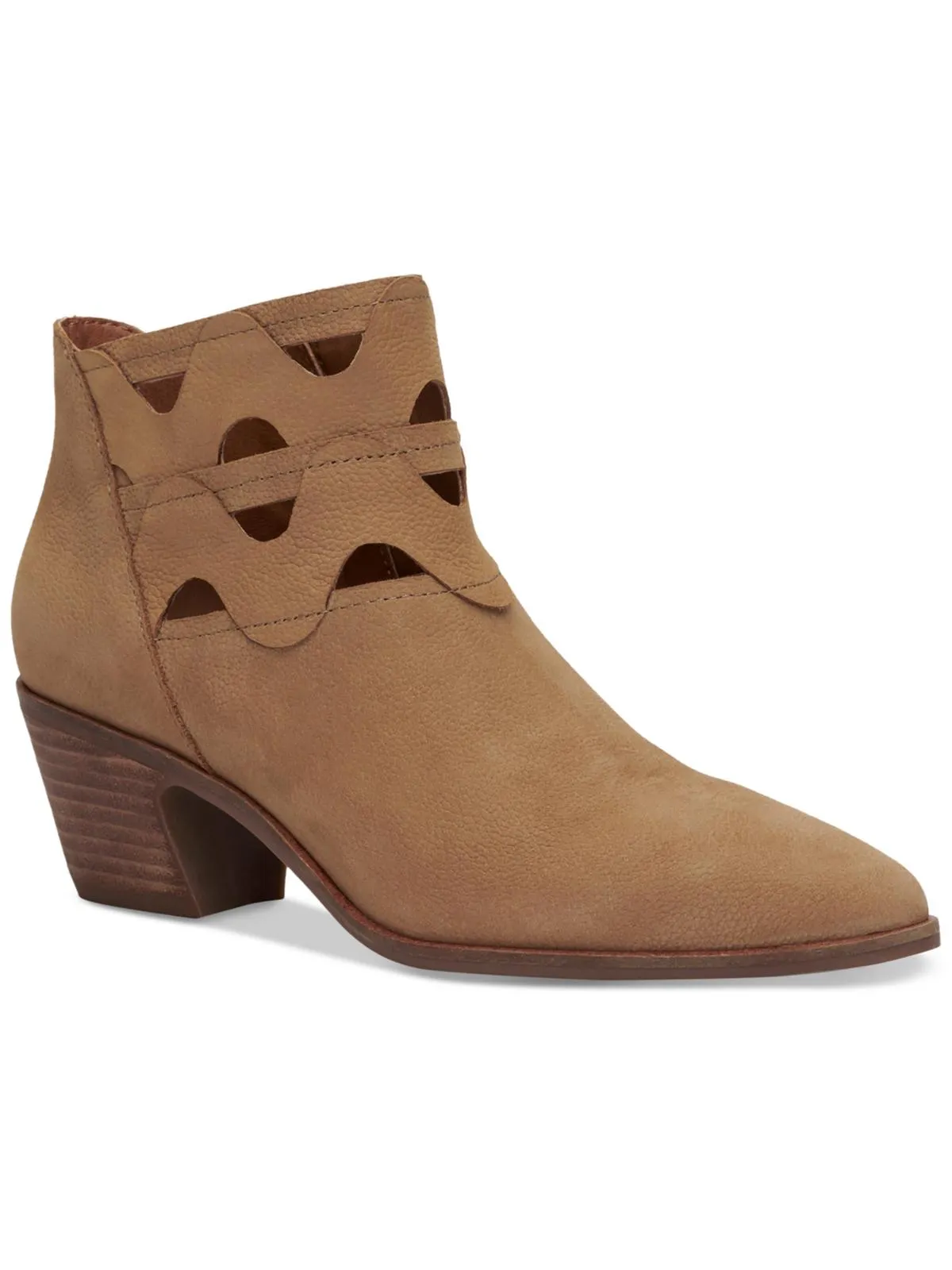 Mesh Upper Gezana Womens Nubuck Cut Out Ankle Boots