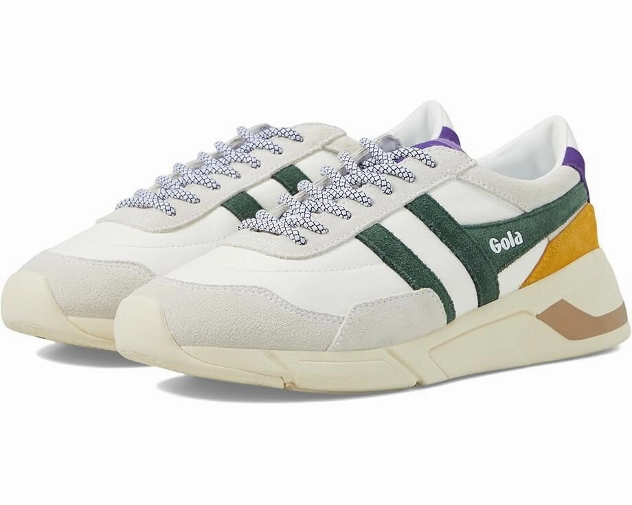 Gola Eclipse Pure CLB400XN1 Sneaker Women US 9 White Green Trainer Shoes ZPO3696 Orthotic Compatibility Natural Motion Flex