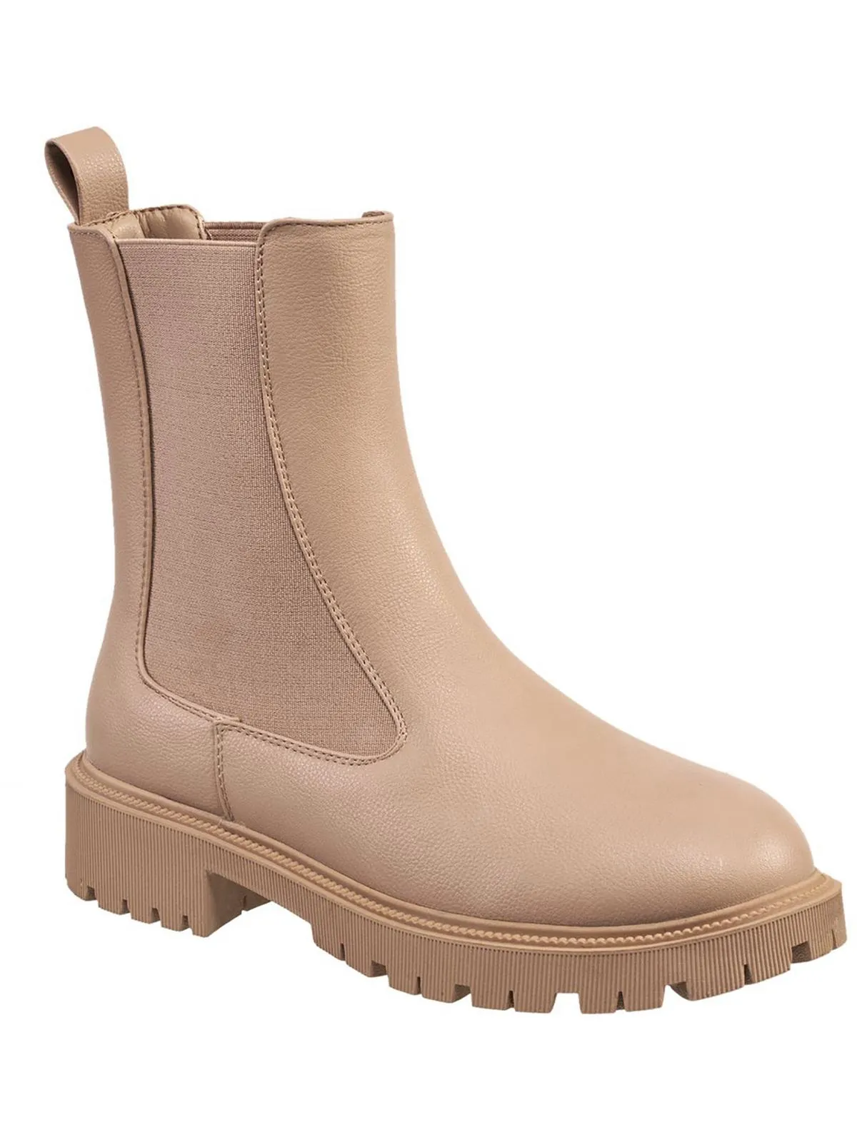 Active Lifestyle Stable Womens Faux Leather Ankle Chelsea Boots