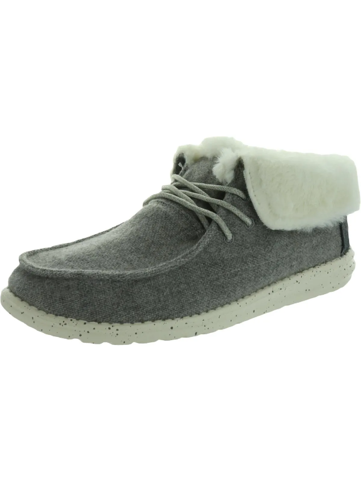 Multi-Purpose Comfort Britt Womens Canvas Faux Fur Booties