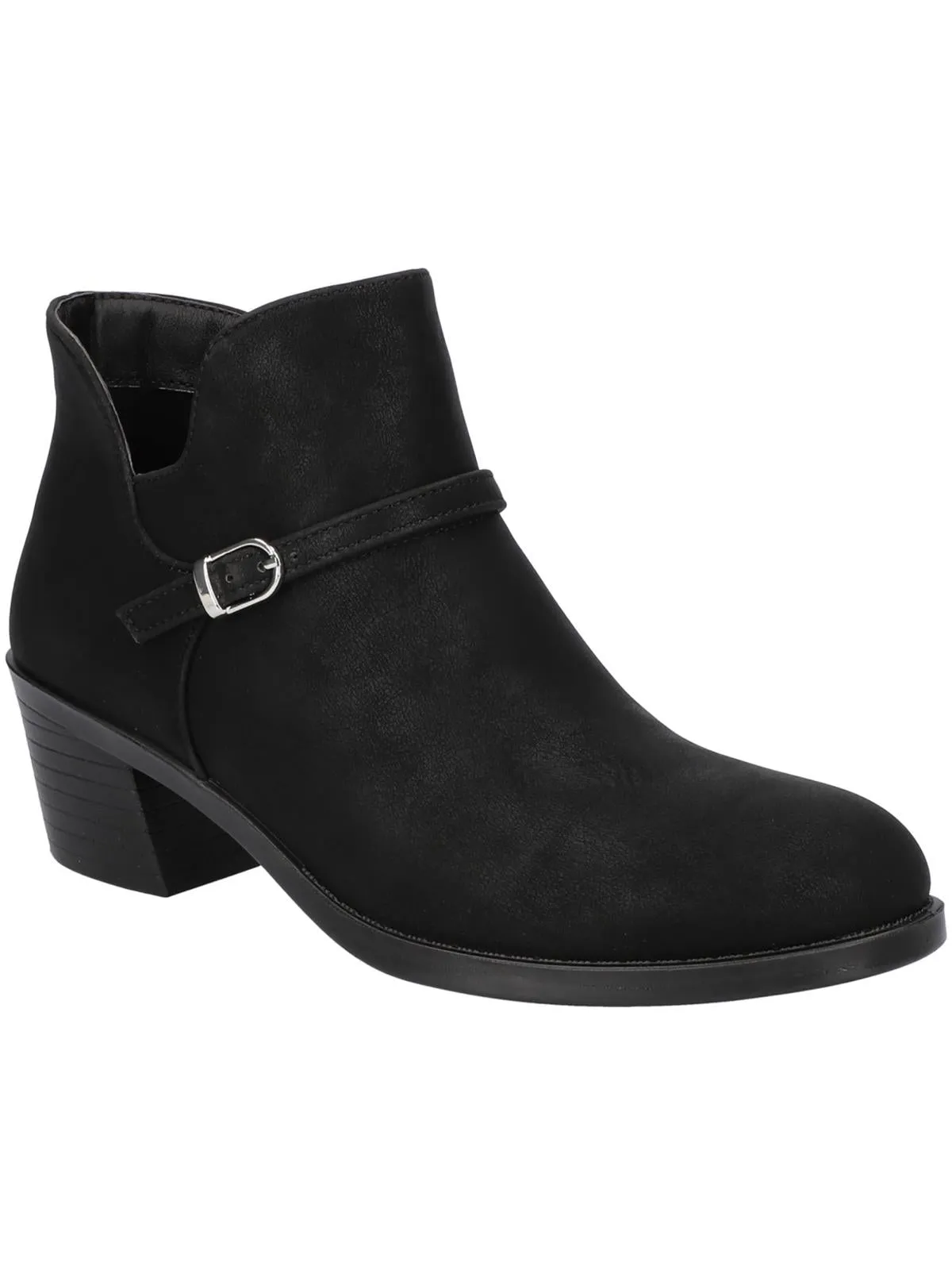 Neutral Colors Stable Structure Ellery Womens Faux Leather Ankle Booties