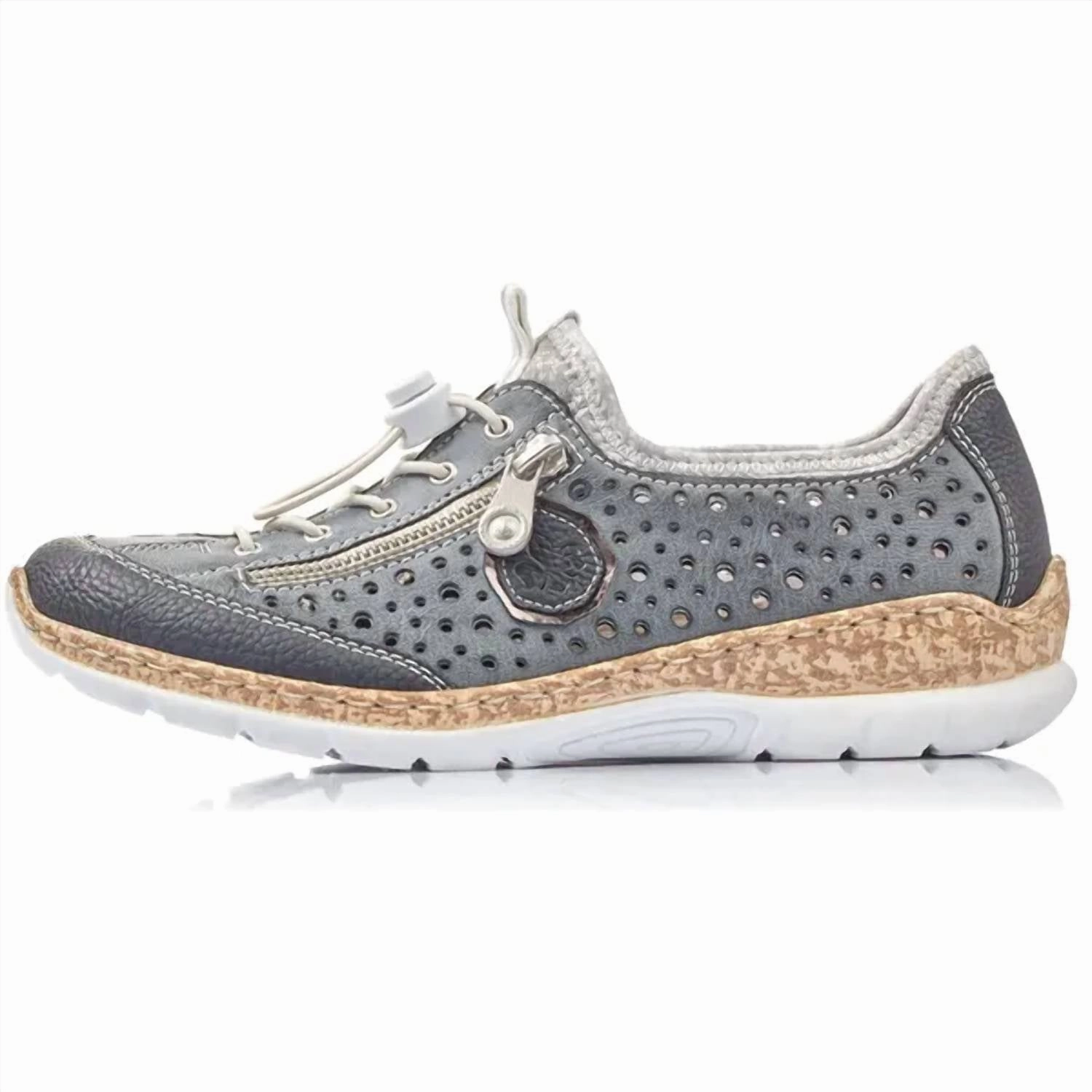 Women Nikita V1 Elasticated Trainers Shoes In Blue cold weather running shoe situation