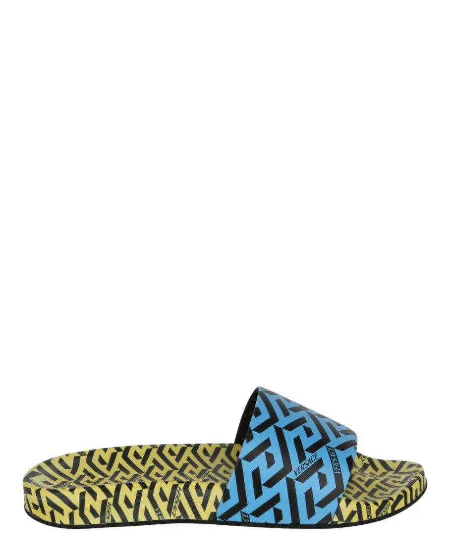 Greca Print Slides Comfy Walk Fit