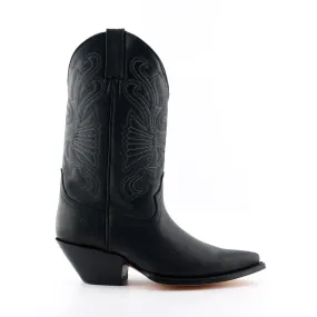 Ranch Wear All Weather Rural Traveler Grinders Black Leather Western Cowboy Boots-Buffalo