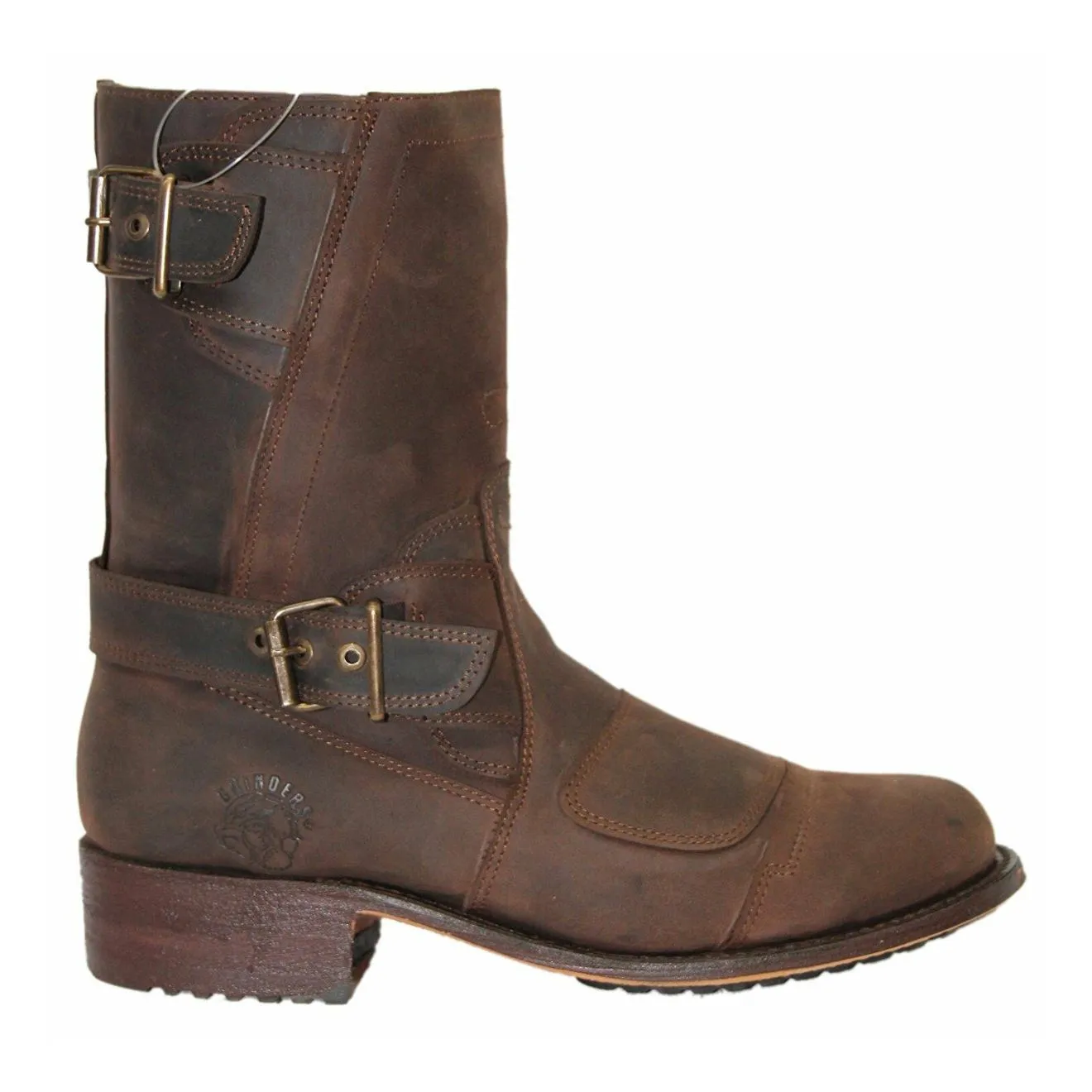 Protective Finish Morning Walk Day To Night Grinders Mens Black Leather Cowboy Boots-Route 66