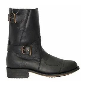 Ankle Support Heavy Duty Grinders Mens Black Leather Cowboy Boots-Route 66