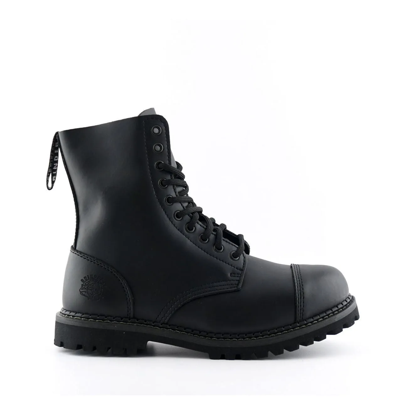 Grinders Stag CS Black Unisex Safety Steel Toe Cap Military Punk Boots Fashion Statement Daily Wear