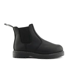 Flexible Grinders Unisex Black  Leather Ankle Slip On Boots - Chelsea ACS