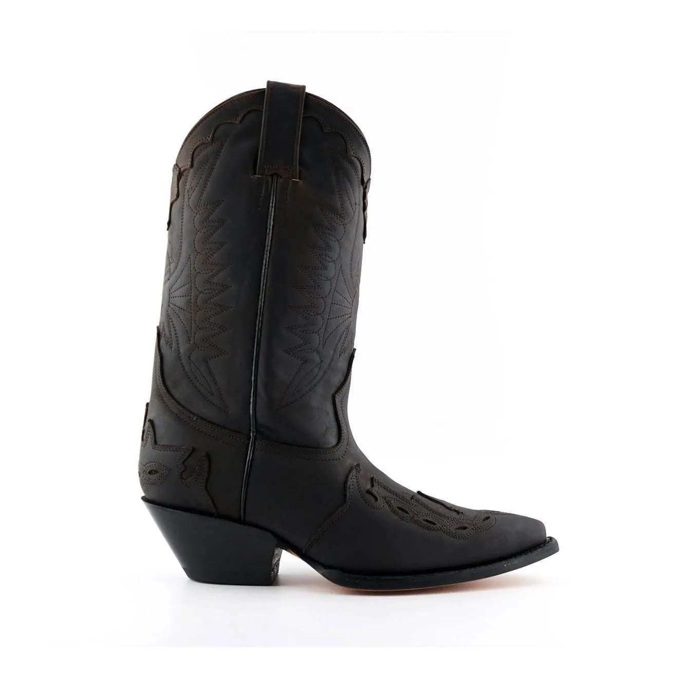 Shock Absorbing Technology Grinders Unisex Brown Leather Cowboy Boots-Arizona HI