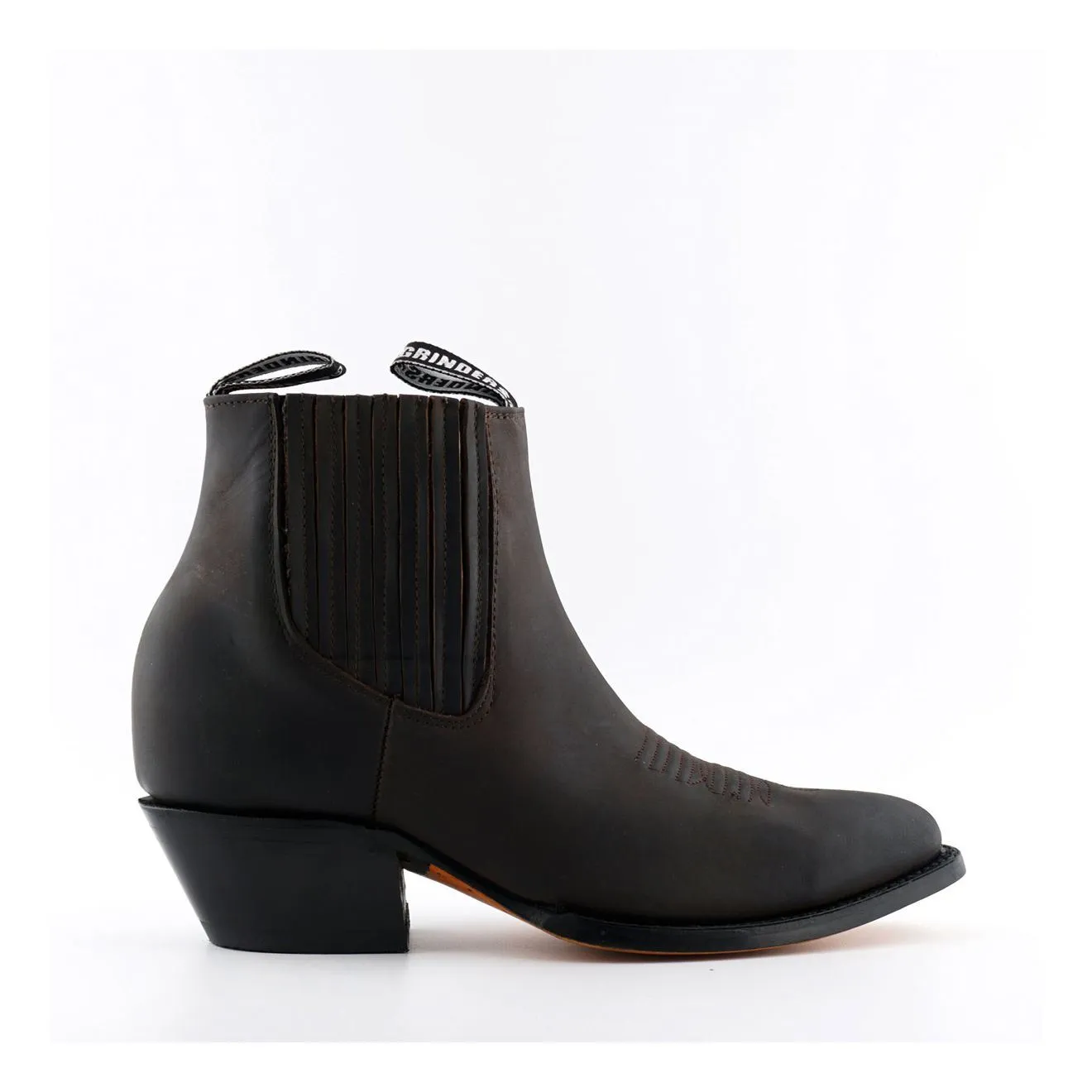 Grinders Unisex Brown Western Ankle Boots- Maverick Breath Flow