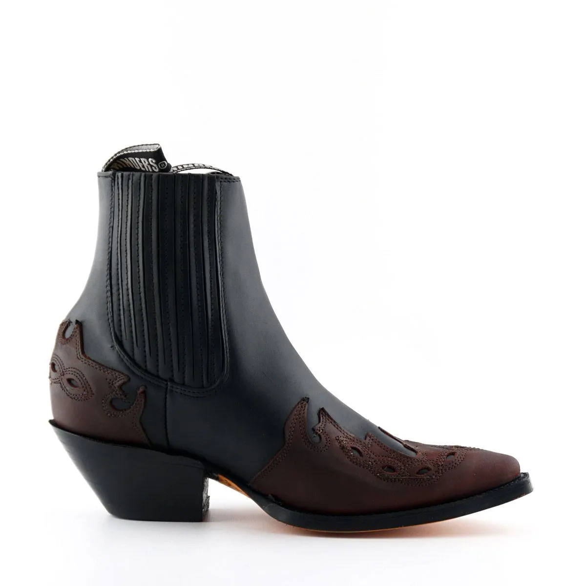 Grinders Unisex Leather Black Western Boots- Arizona Lo Shock-absorbing LaceUp