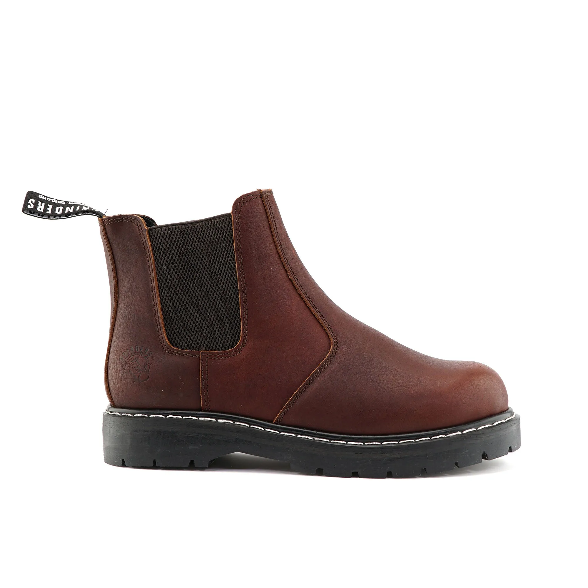 Grinders Unisex Wine  Leather Ankle Slip On Boots - Chelsea ACS Rough Trail Party Occasion