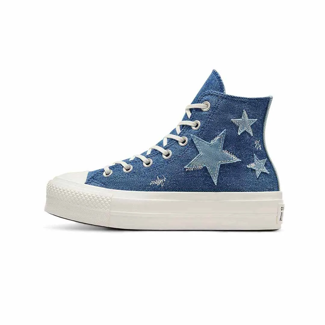 Breathe Easy Converse - Women's Chuck Taylor All Star Lift Platform Denim High Top Shoes (A12045C)
