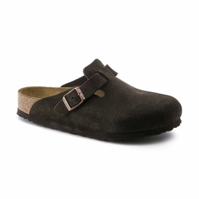 Textured Grip Pattern Men's Boston Soft Footbed Mocha Suede