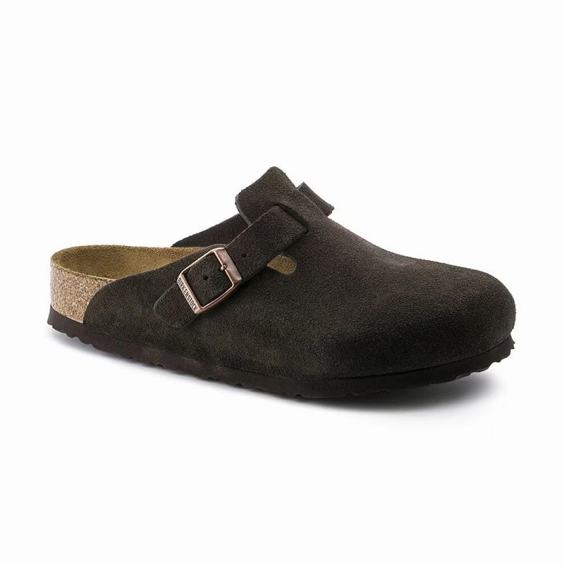 Happy Steps Fast Hike Men's Boston Soft Footbed Mocha Suede