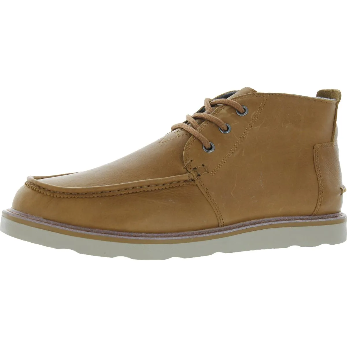 Elastic Sides Chukka Mens Leather Moc Toe Chukka Boots