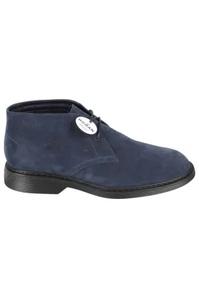 H576 Clark Suede Lace-Up Ankle Boot Chunk Heel