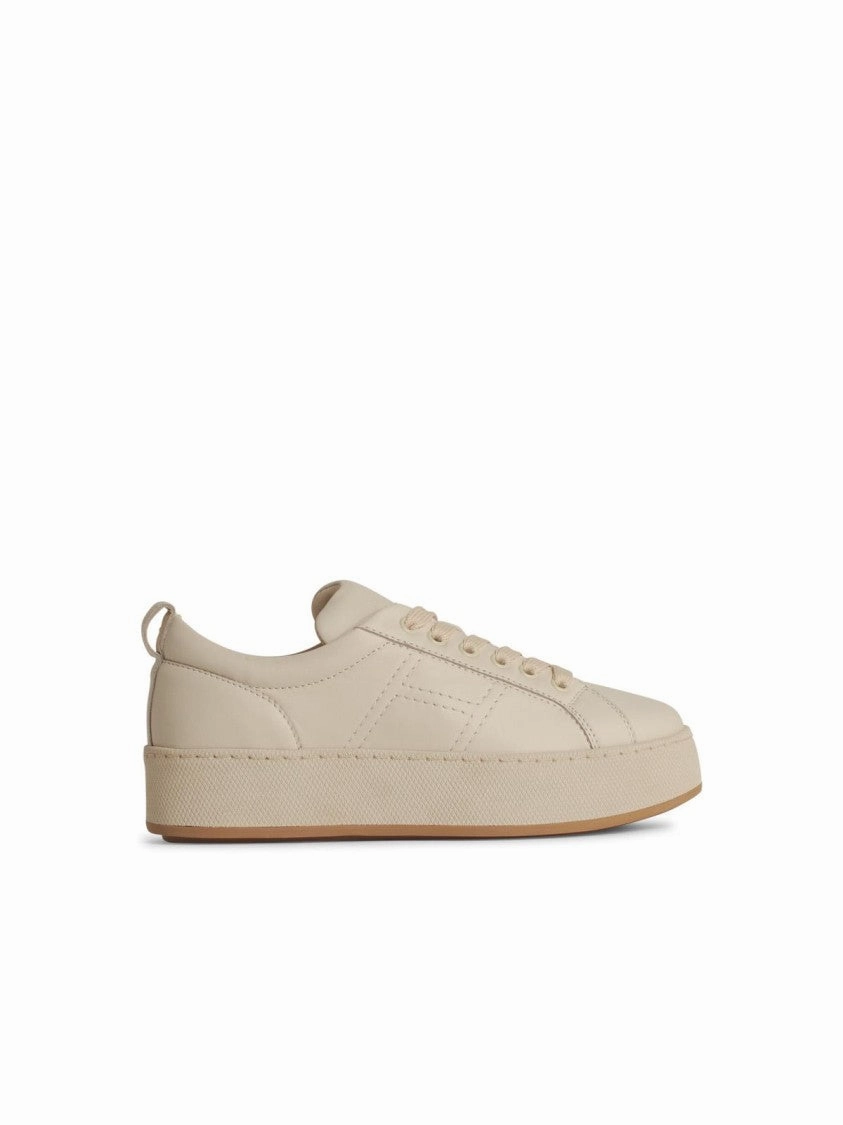 H681' Beige Leather Sneakers arch - support insole shoes Columbia Newton Ridge