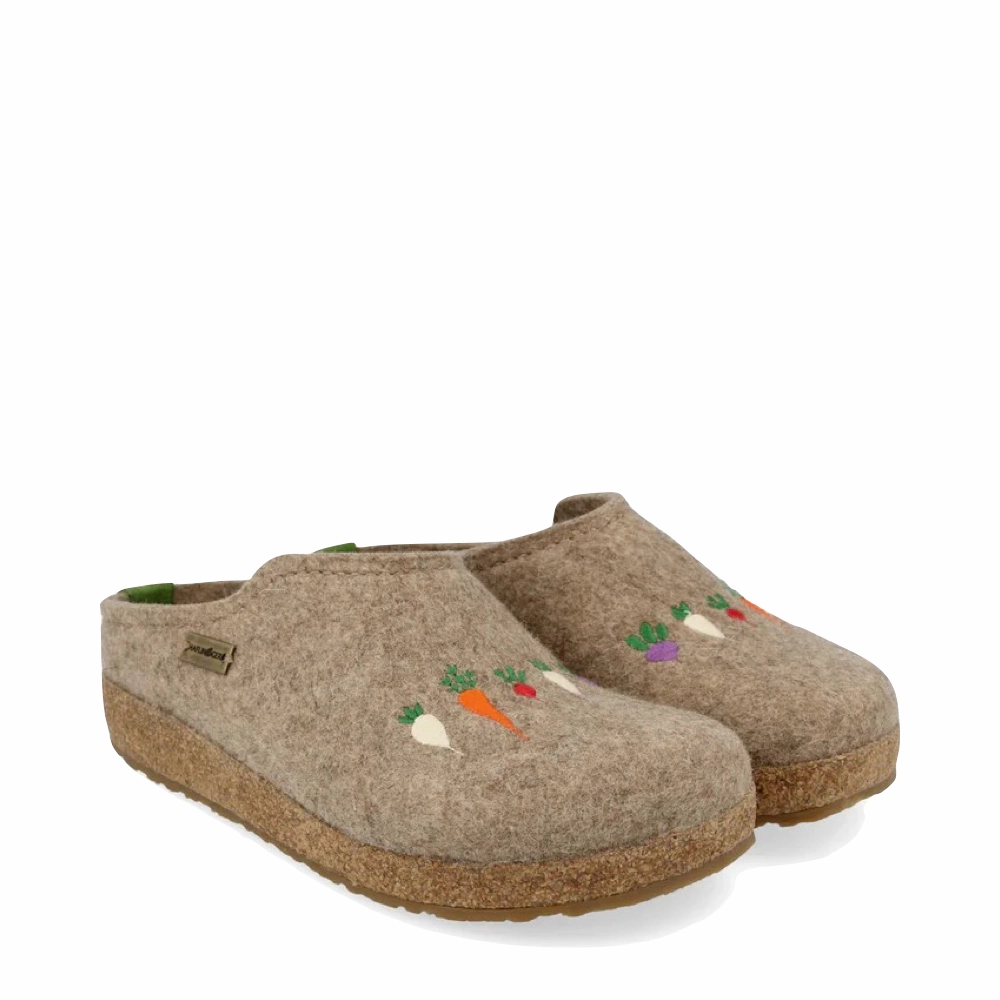 Haflinger Women's Roots Wool Clog in Earth Adjustable Straps Comfort Sandal Fit