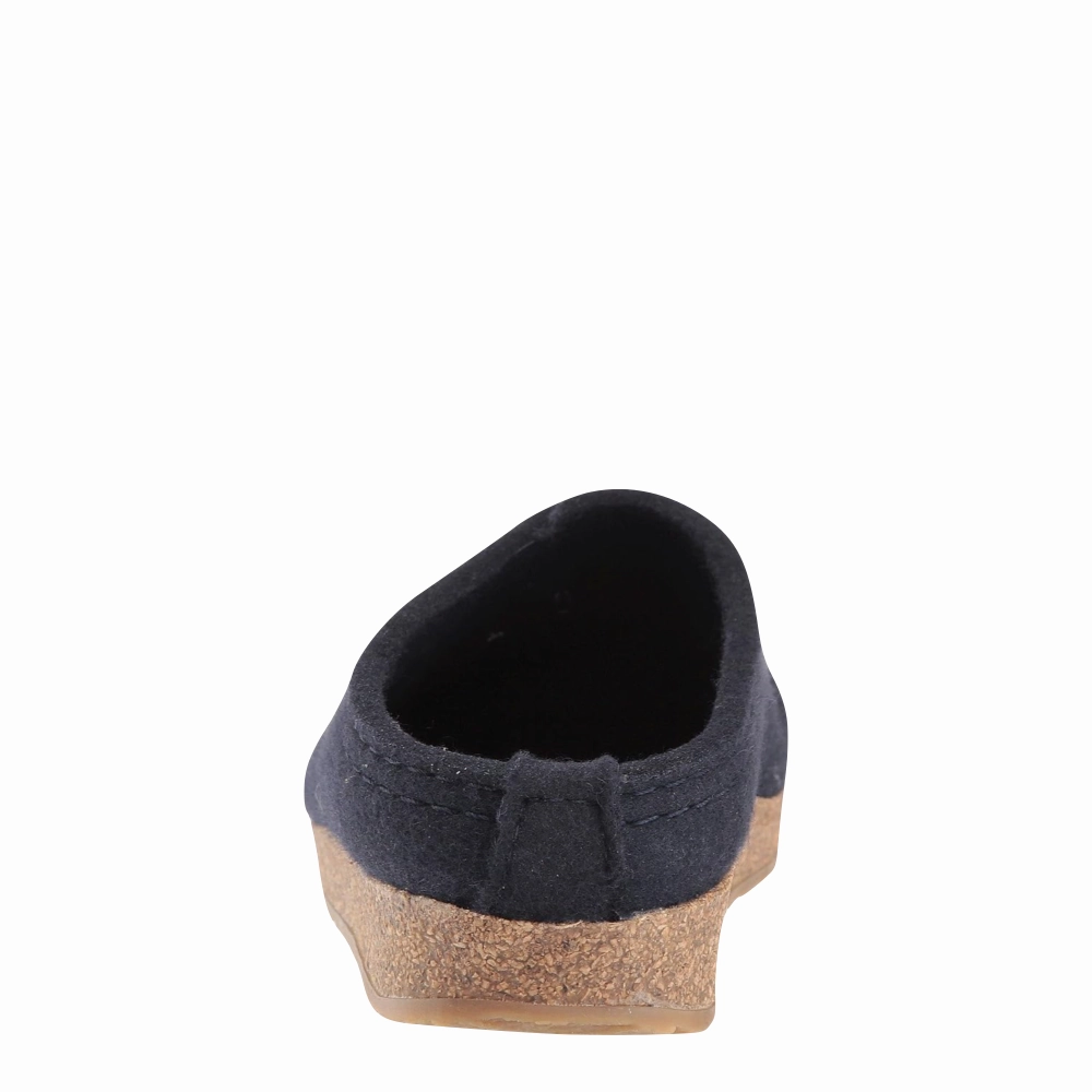 Anti   Rust Flexible Straps Haflinger Women's Spirit Wool Clog in Navy