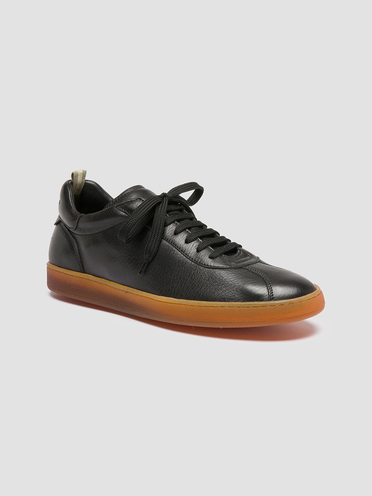 HALO 001 - Black Leather Low Top Sneakers Soft Motion Comfortable Toe