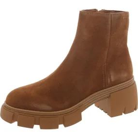 Halt Womens Suede Block Heel Ankle Boots Clean Form Ready For Adventure
