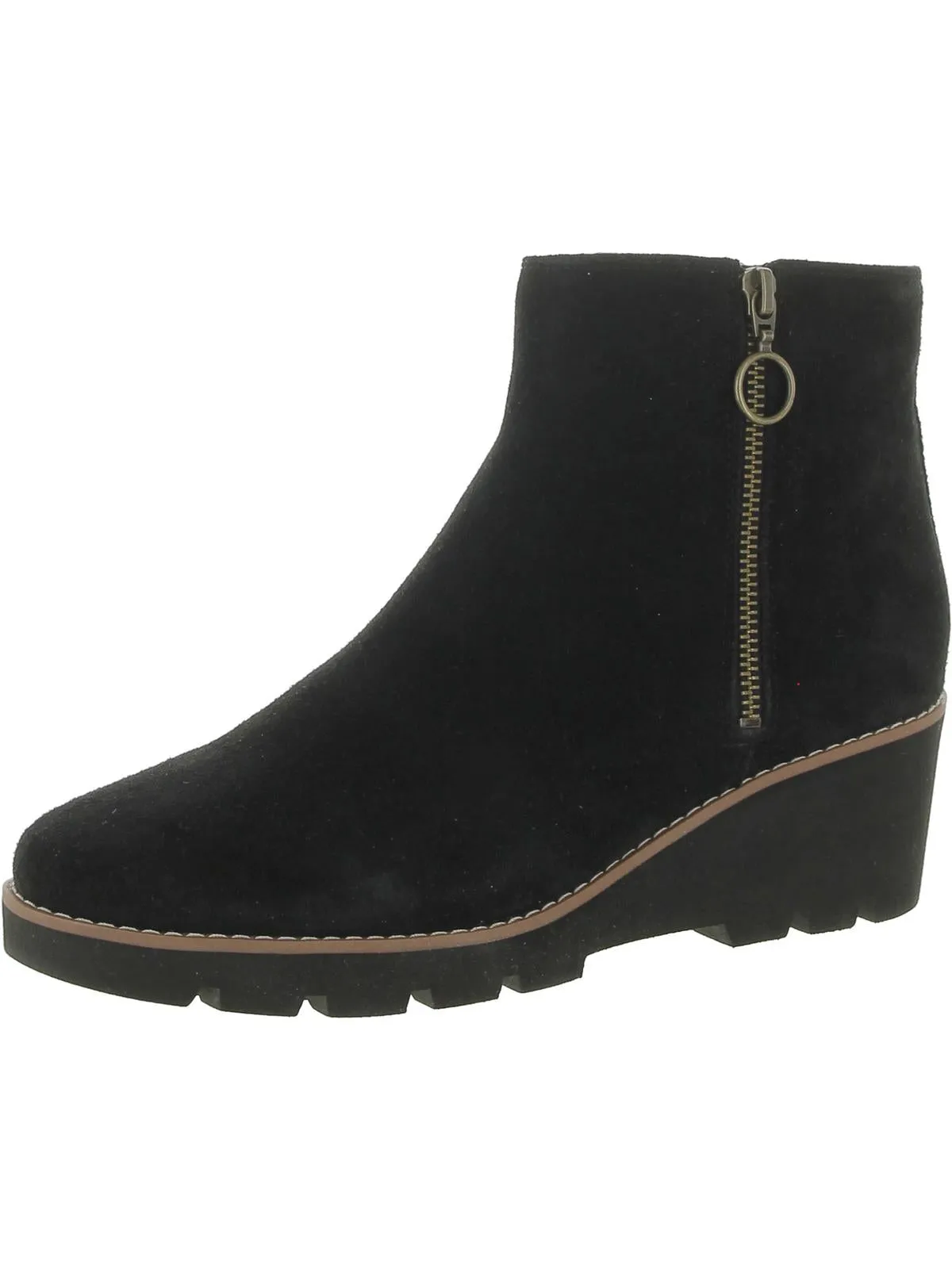 Hazal Womens Suede Wedge Booties Work Day