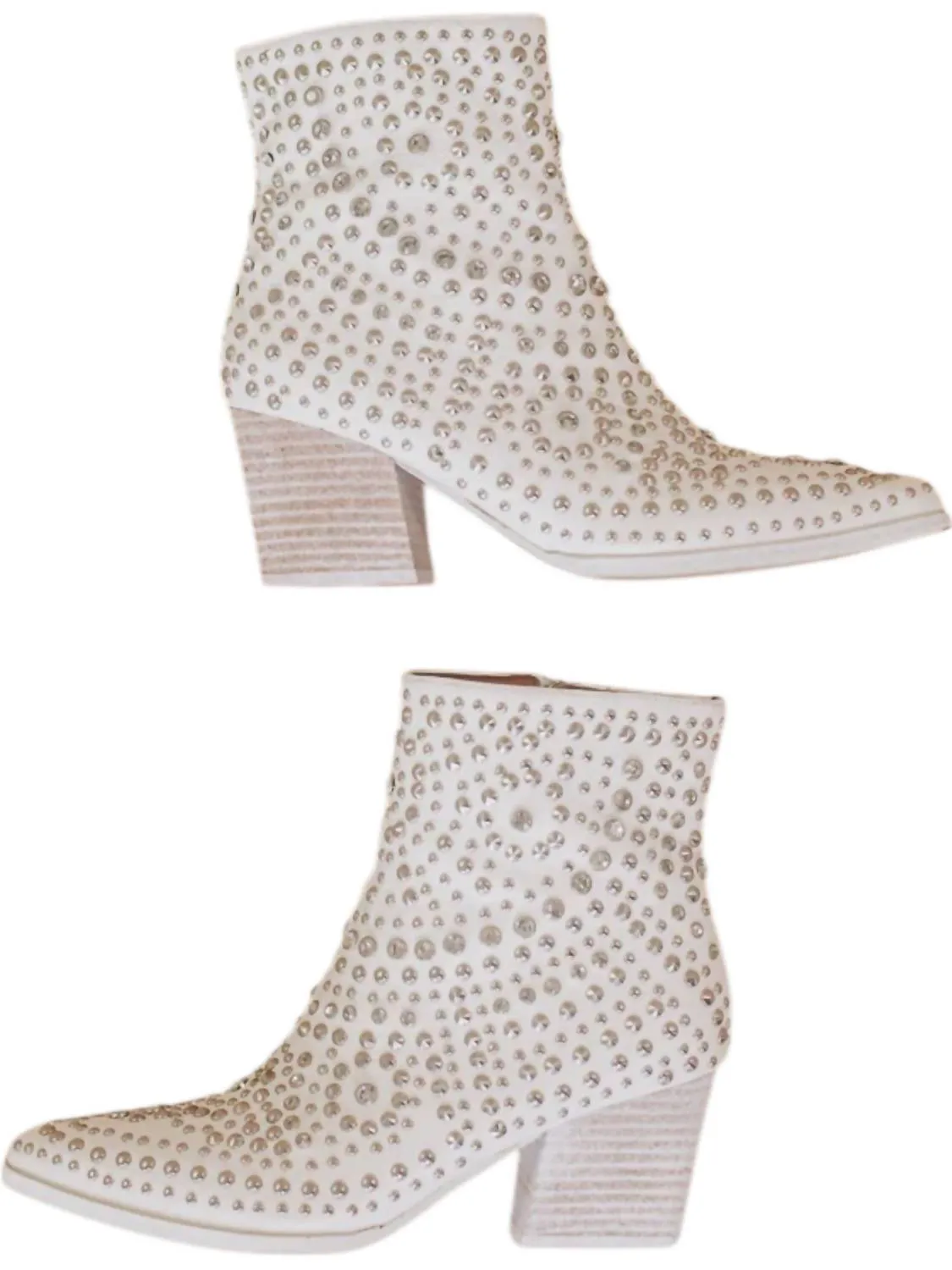 Practical Style Easy Match Hazel Studded Bootie In White