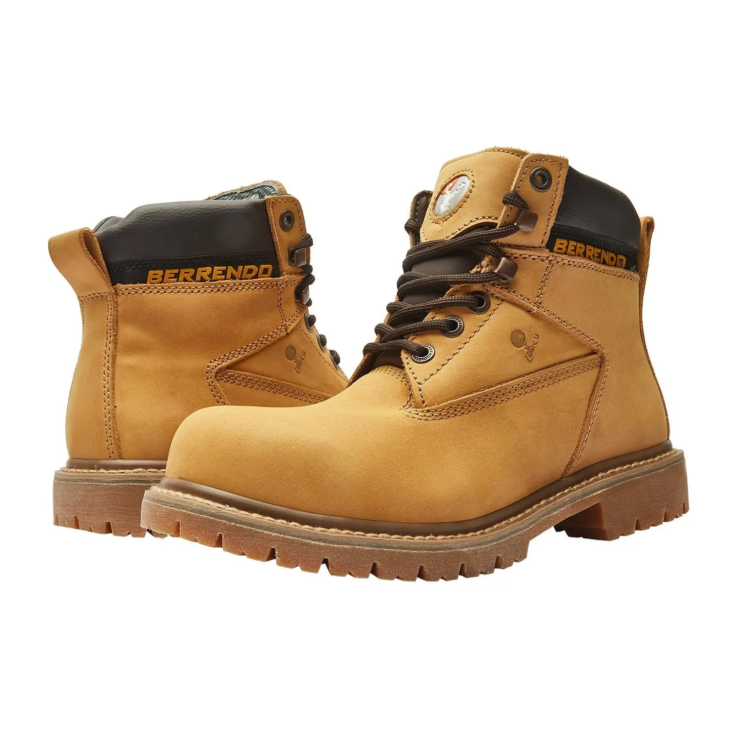 Long Wear Comfort 6" Steel Toe Work Boots for Men and Electrical Hazard and Oil and Slip Resistant