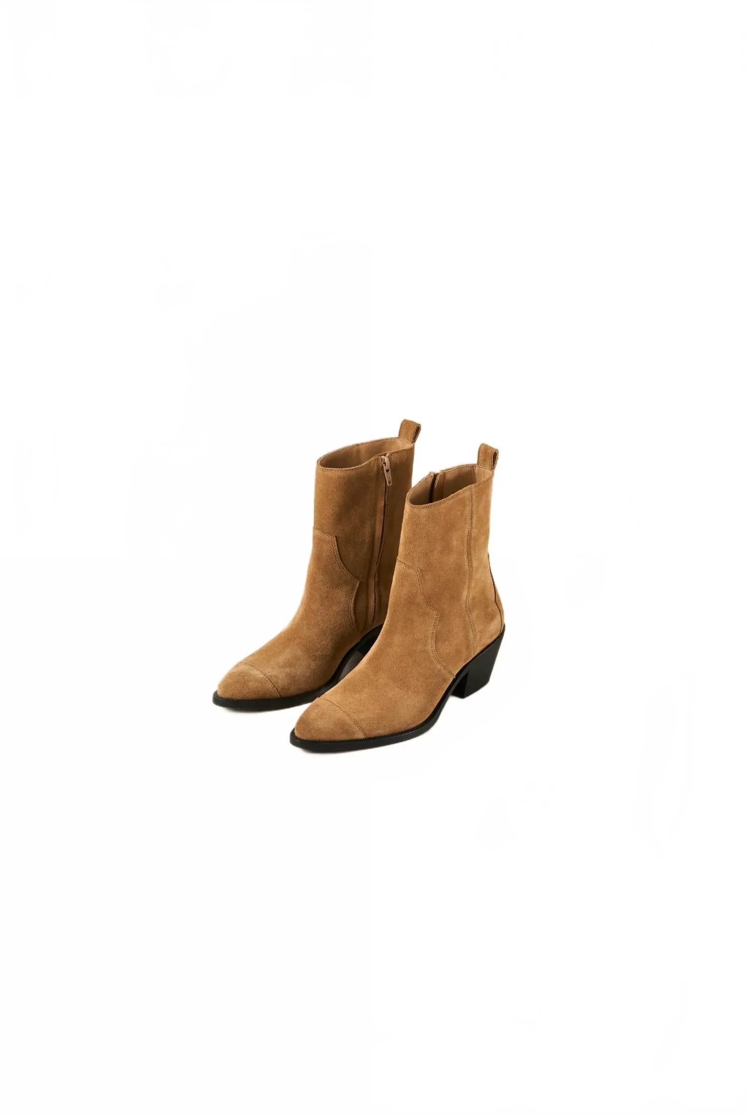 Women Austin Suede Leather Ankle Boots In Tan Anti   Bacterial Padded collar