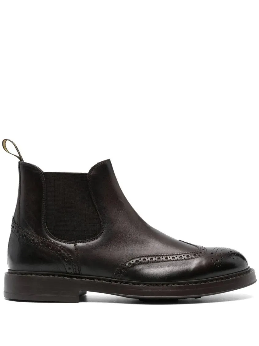 Perforated Embellished Boots Secure Strap