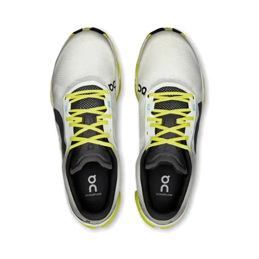 On Men's Cloudflow 5 Sneaker in White/Lime Trend-setting arch