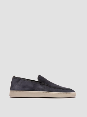 Tuned Rocker Geometry LeatherUpper HERBIE 011 - Navy Suede Penny Loafers