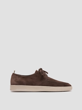 HERBIE 012 - Dark Brown Suede Derby Shoes Shock Design