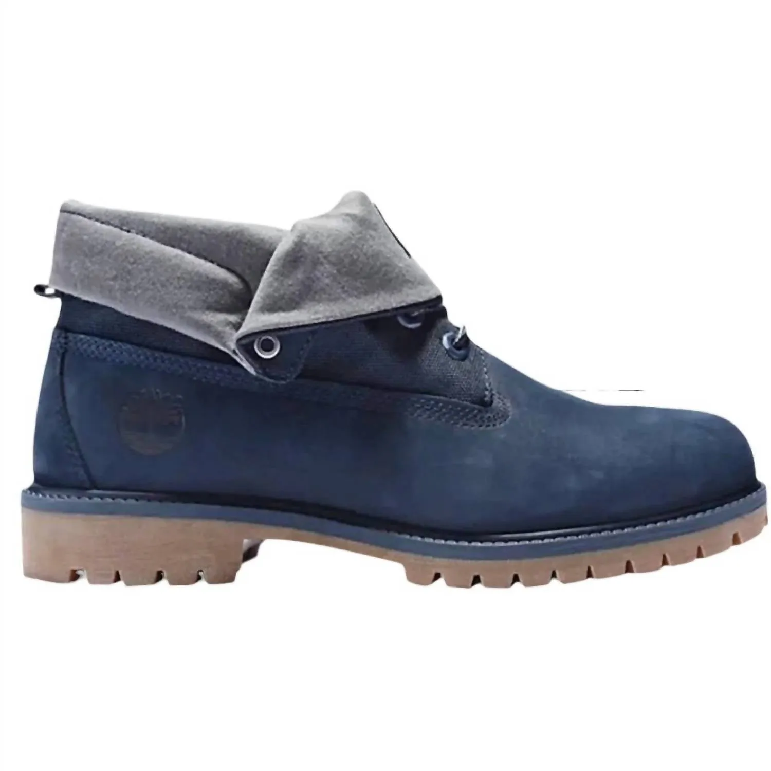 Heritage Roll Top Boots In Navy Nubuck Comfort Fit