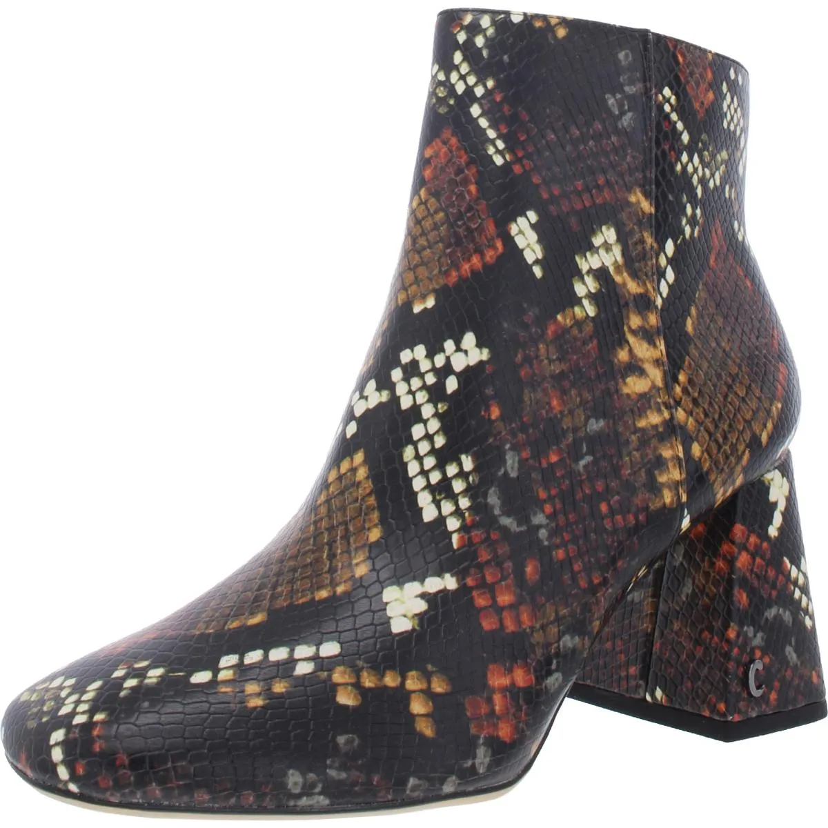 Kate Womens Snake Print Square Toe Ankle Boots Lightweight Sole