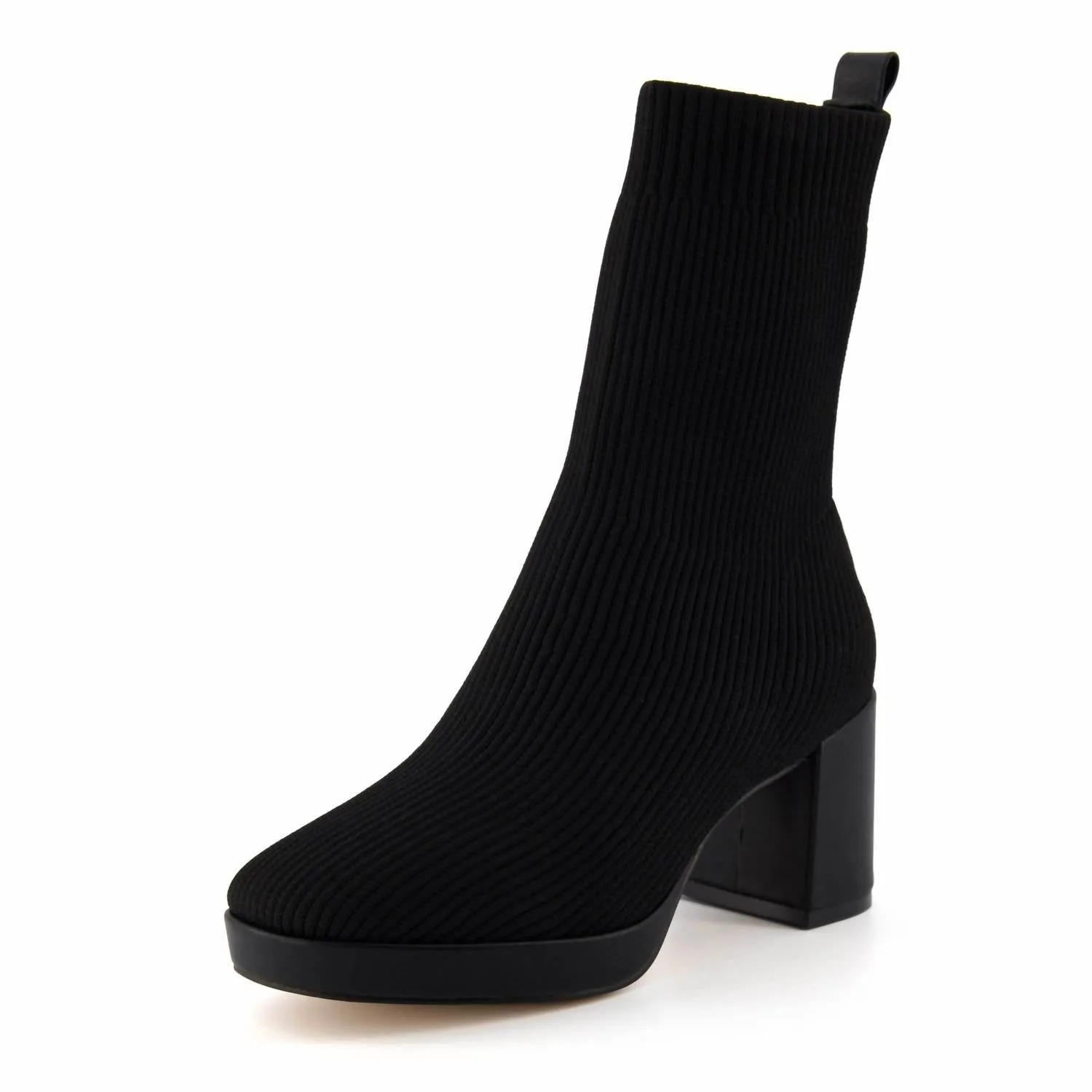 Reinforced Form Mountain Climber Seamless Comfort Windy Weather Women's Bancroft Stretch Platform Heel Boot In Black
