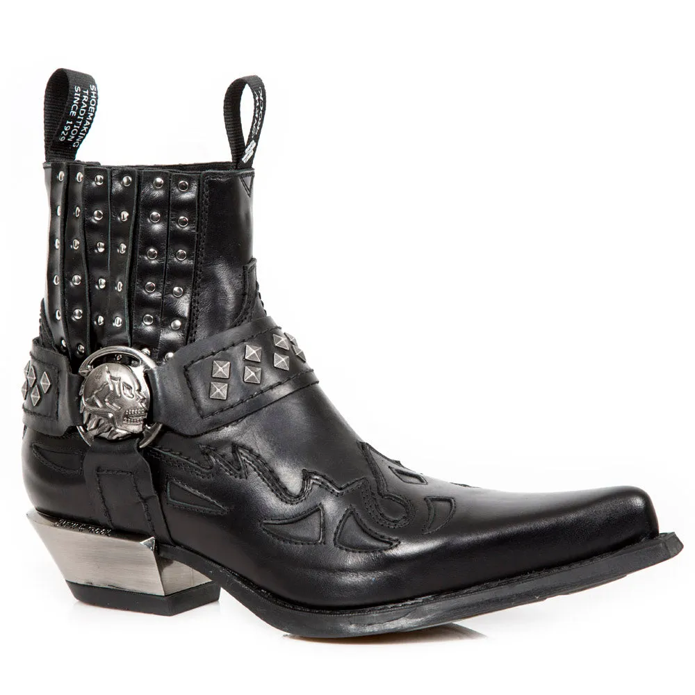 M.7950-S1 Ankle Boots Western Goth Skull Stud ground grip
