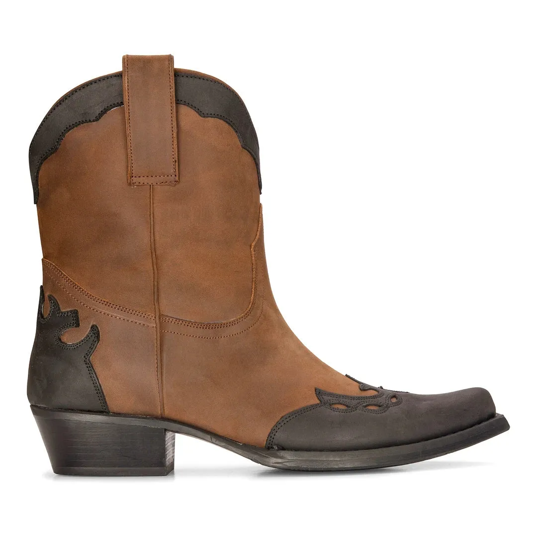 High Western Real Leather Pointed Toe Boots SlipResistant