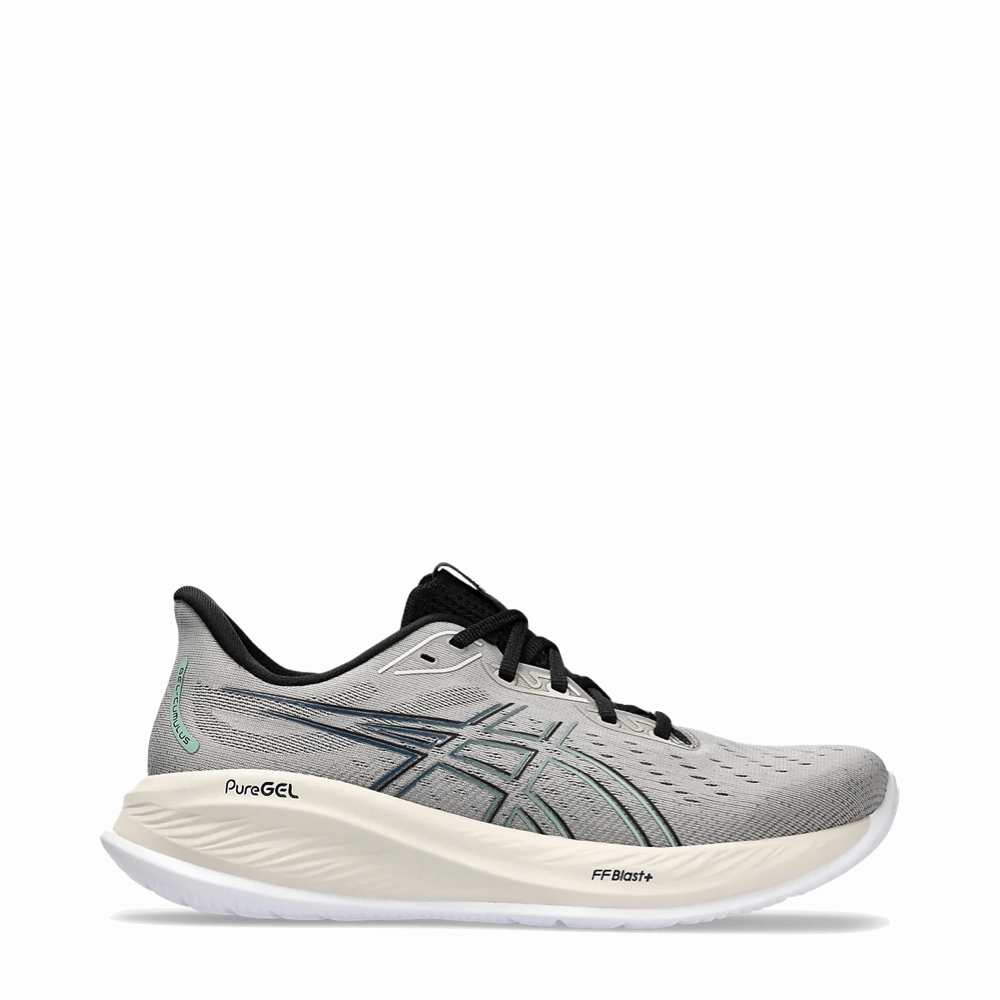 Asics Men's Gel-Cumulus 26 Sneaker in Moonrock/Dark Mint Zip Closure Air Light