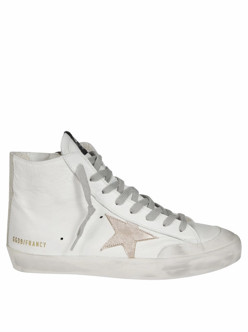 Anti Slip Lace Loops High-Top Sneakers With Star Detail