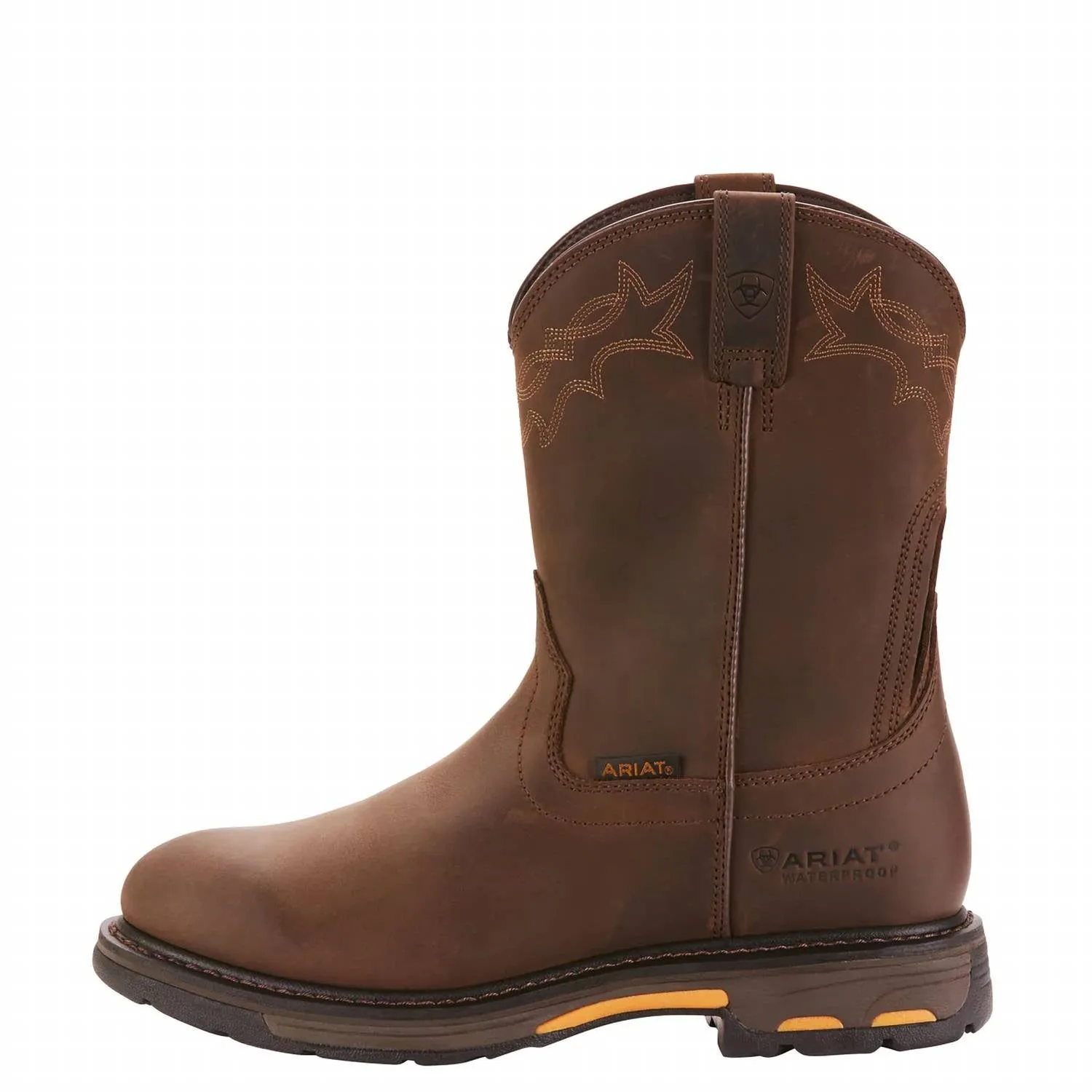 Men's Workhog Pull-On Waterproof Boots In Brown Running Comfort All Day